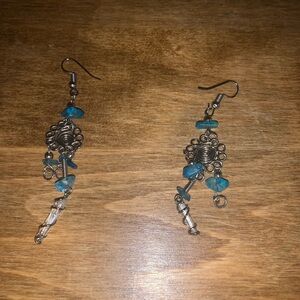 Elegant Silver and Blue Dangle Earrings
